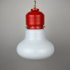 Vintage opaline glass pendant lamp Arianna by Piero Brombin for Artemide, Italy 1980s