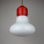 Vintage opaline glass pendant lamp Arianna by Piero Brombin for Artemide, Italy 1980s