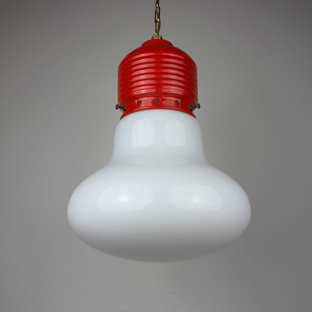 Vintage opaline glass pendant lamp Arianna by Piero Brombin for Artemide, Italy 1980s