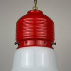 Vintage opaline glass pendant lamp Arianna by Piero Brombin for Artemide, Italy 1980s