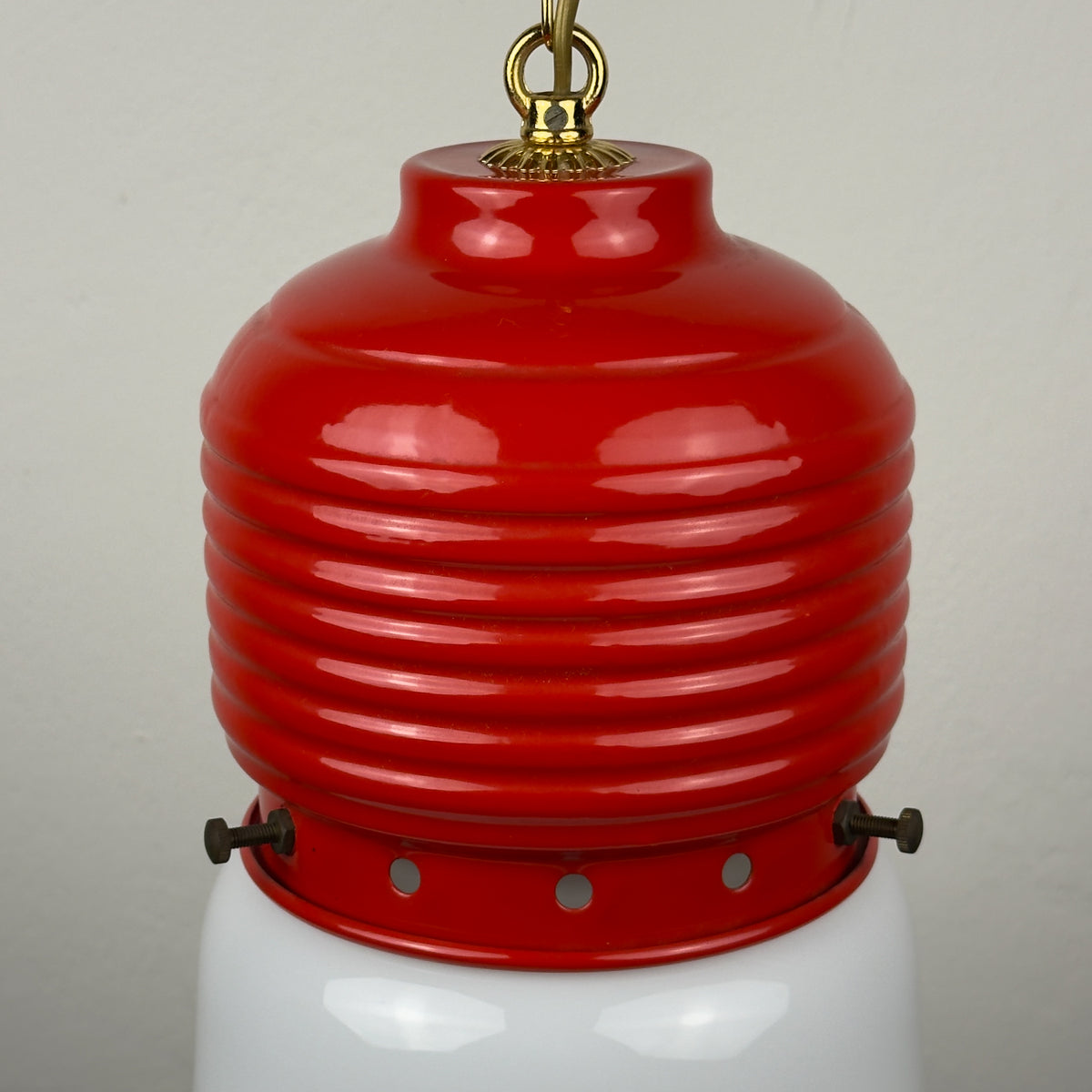 Vintage opaline glass pendant lamp Arianna by Piero Brombin for Artemide, Italy 1980s