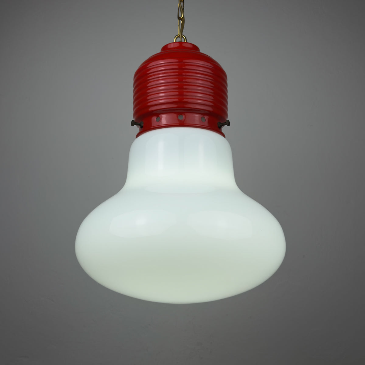 Vintage opaline glass pendant lamp Arianna by Piero Brombin for Artemide, Italy 1980s