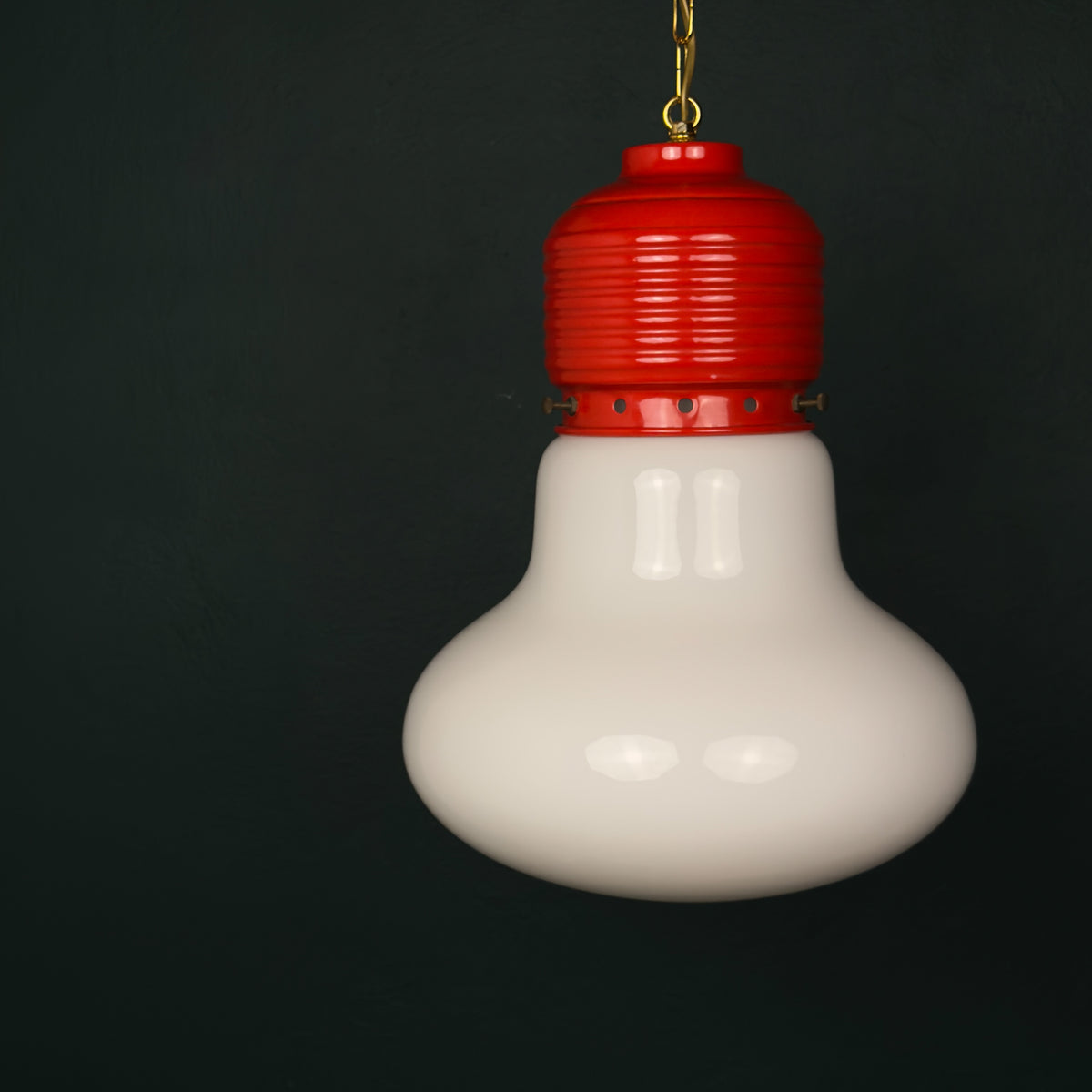 Vintage opaline glass pendant lamp Arianna by Piero Brombin for Artemide, Italy 1980s