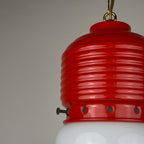 Vintage opaline glass pendant lamp Arianna by Piero Brombin for Artemide, Italy 1980s