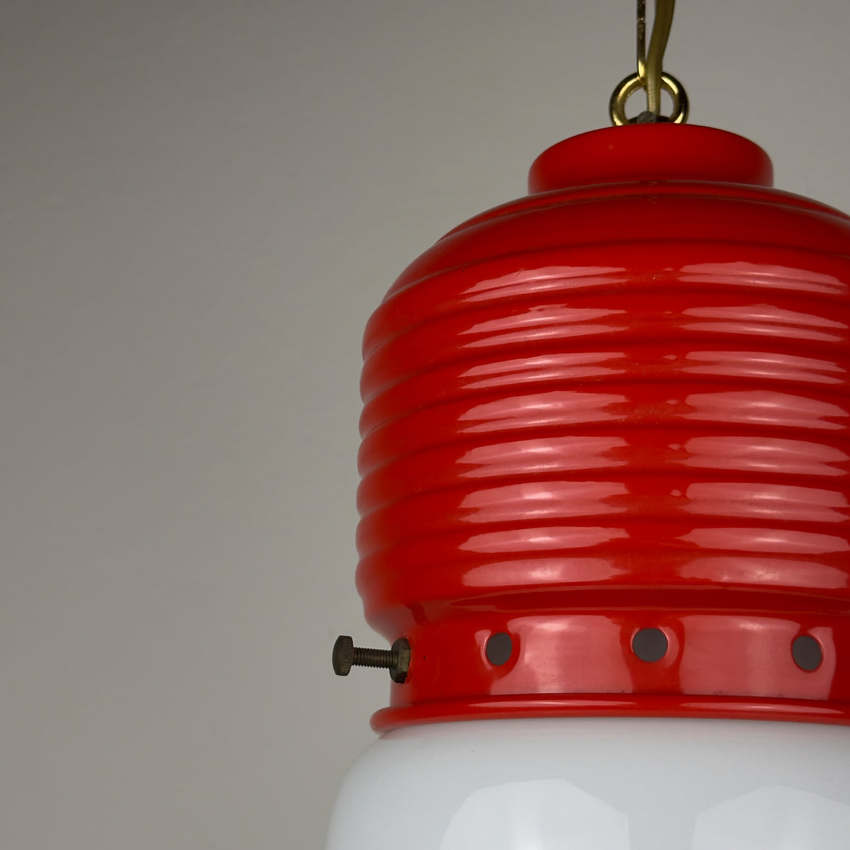 Vintage opaline glass pendant lamp Arianna by Piero Brombin for Artemide, Italy 1980s