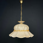 Vintage Murano Glass Pendant Lamp: Bonnet Hat, Italian Mid-Century Lighting