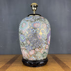 Vintage ceramic table lamp Flower Italy 1970s