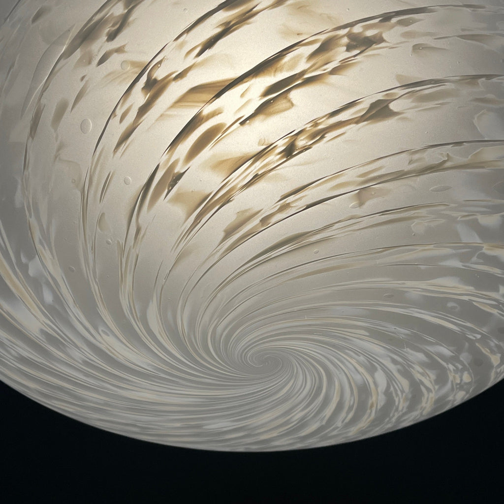 Large swirl murano glass pendant lamp Vetri Murano Italy 1970s