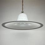 Vintage White Murano Glass Pendant Lamp: Mid-Century Italian Lighting
