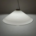 Retro swirl murano glass pendant lamp Italy 1970s Mid-century light
