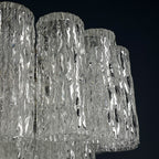 Mid-century murano glass chandelier Tronchi by Toni Zuccheri for Venini Italy 1960s