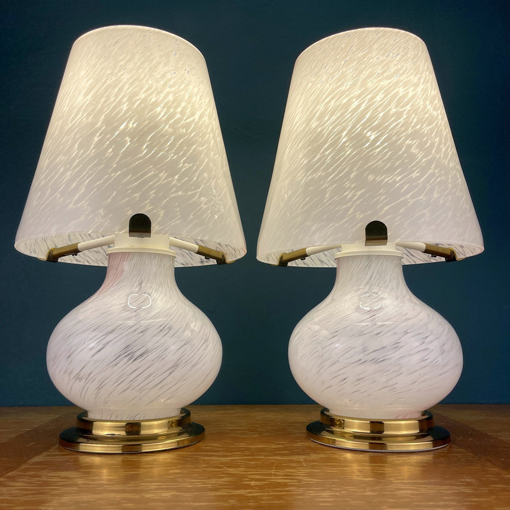 Pair of murano table lamps Mushroom Italy 1970s Italian Modern Retro home decor