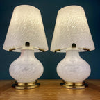 Pair of murano table lamps Mushroom Italy 1970s Italian Modern Retro home decor