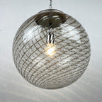 Vintage La Murrina Swirled Murano Glass Pendant Lamp - 1970s Italian Lighting