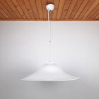 XL Mid-century white murano glass pendant lamp Italy 1970s Retro lighting Space age