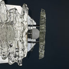 Mid-century ice Murano glass chandelier Italy 1970s Space age Sputnik atomic design