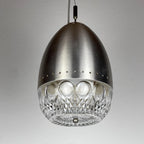 Mid-century glass pendant lamp Italy 1960s Vintage Italian lighting Space Age