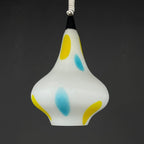 Mid-century multicolor opaline murano glass pendant lamp by Stilnovo Italy 1950s