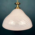 Vintage Large Murano Glass Pendant Lamp: Swirl Italian Lighting, 1970s