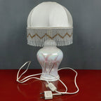 Vintage pearl ceramic table lamp Italy 1970s Retro lighting Mid-century modern