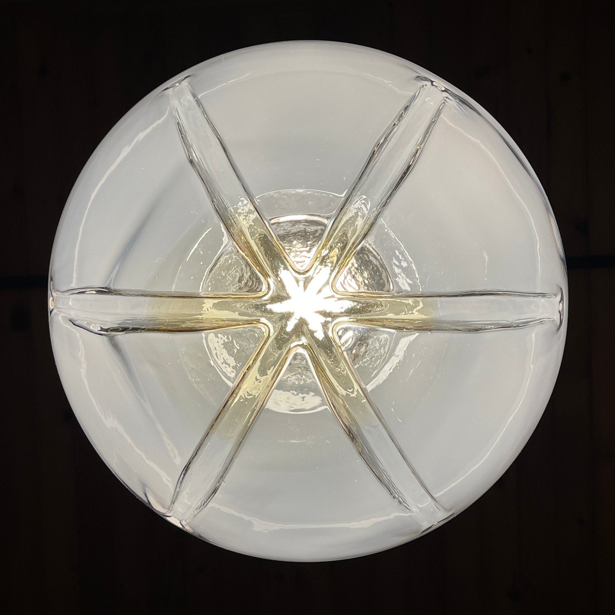 Large murano glass pendant lamp by Mazzega Italy 1960s Mid-century lighting