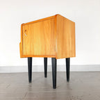 Mid-century bedside table Yugoslavia Retro Modern 1970s Polished Nightstand Storage