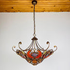 Vintage Metal and murano glass chandelier by MM Lampadari Italy 1990s