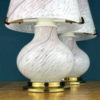 Pair of murano table lamps Mushroom Italy 1970s Italian Modern Retro home decor