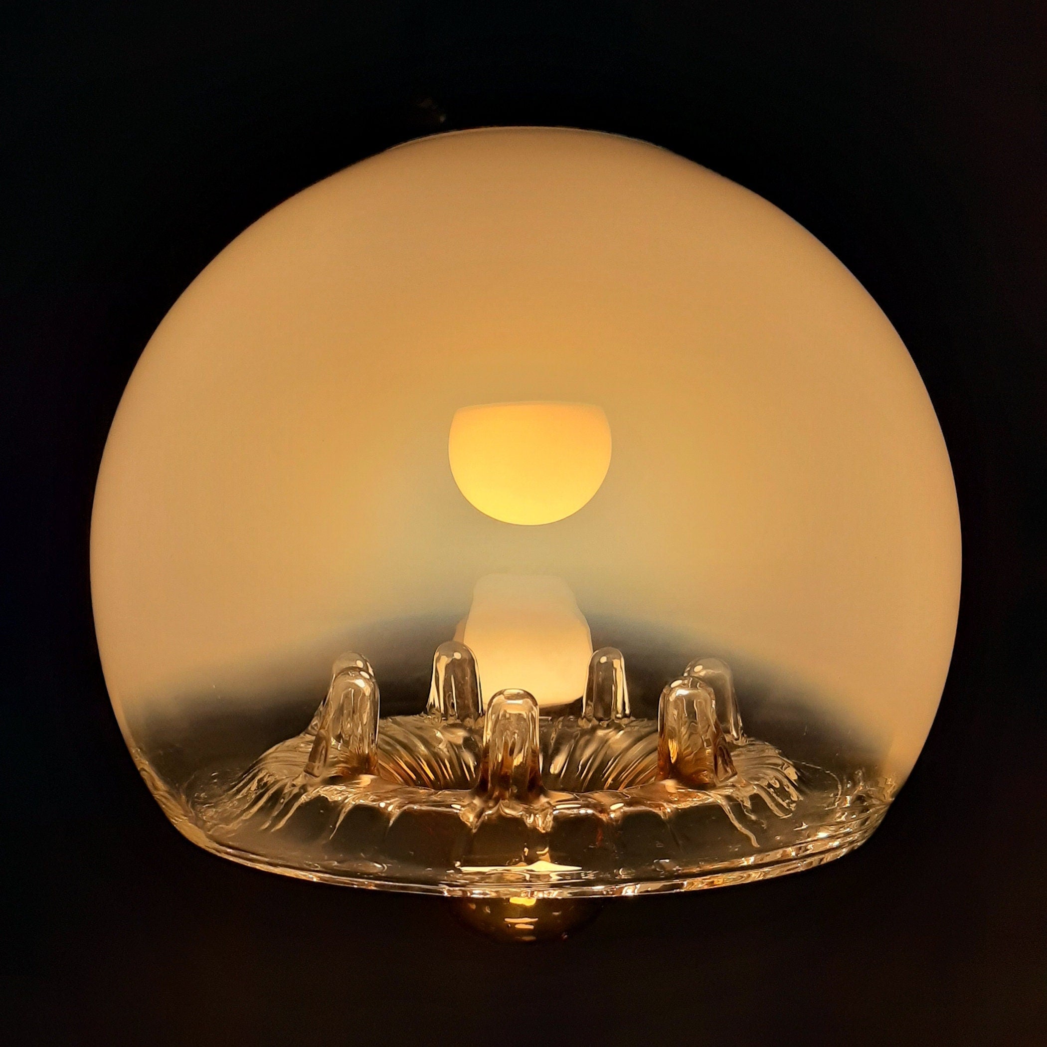 Large vintage murano glass pendant lamp by Mazzega Italy 1960s Mid-century lighting
