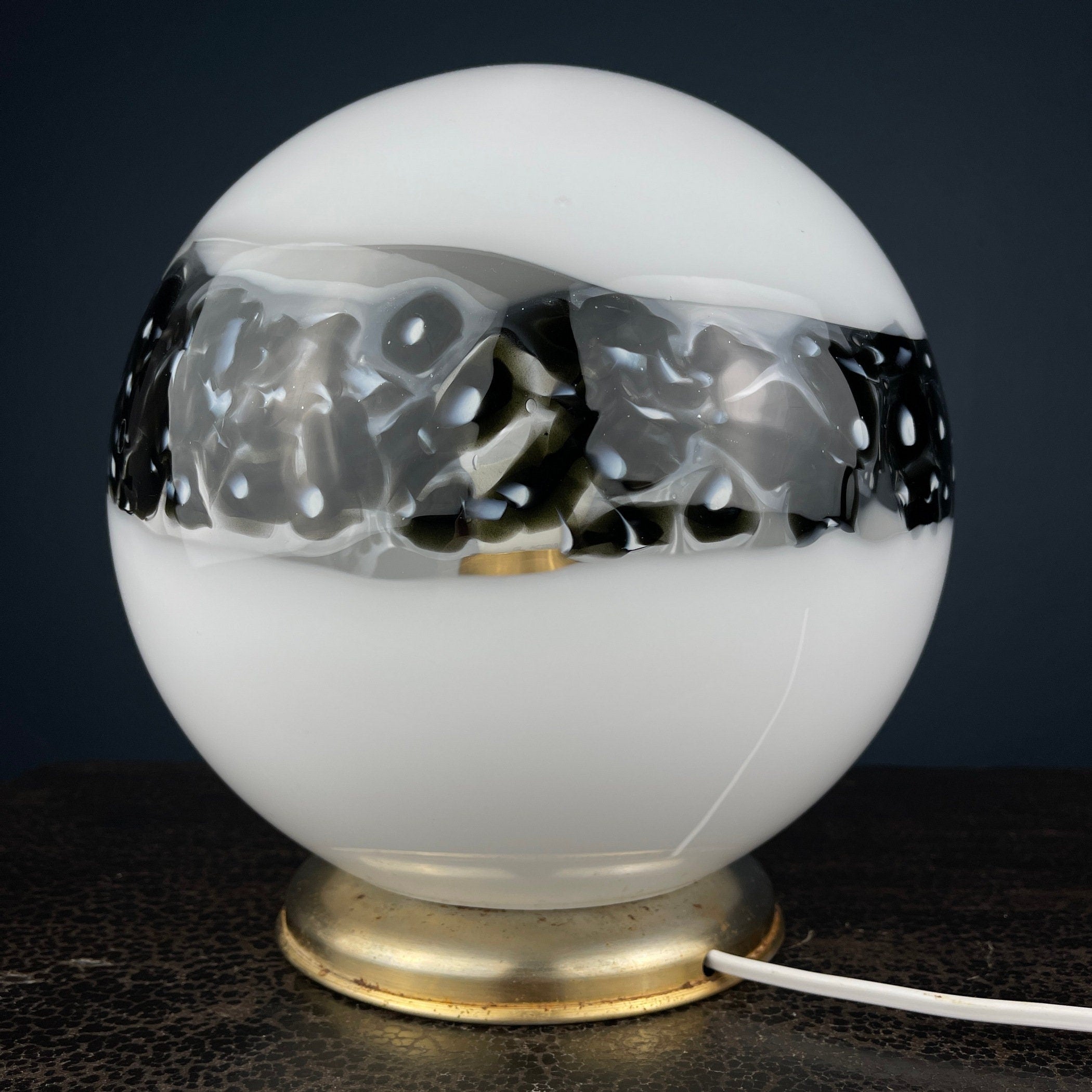 Mid-Century Modern Murano Glass Table Lamp: Italian 1970s Lighting