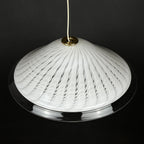 Vintage swirl Murano glass pendant lamp Italy 1970s White Mid-century Lighting Vintage chandelier