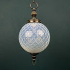 Vintage blue murano sphere ball pendant lamp Italy 1970s Mid-century italian lighting