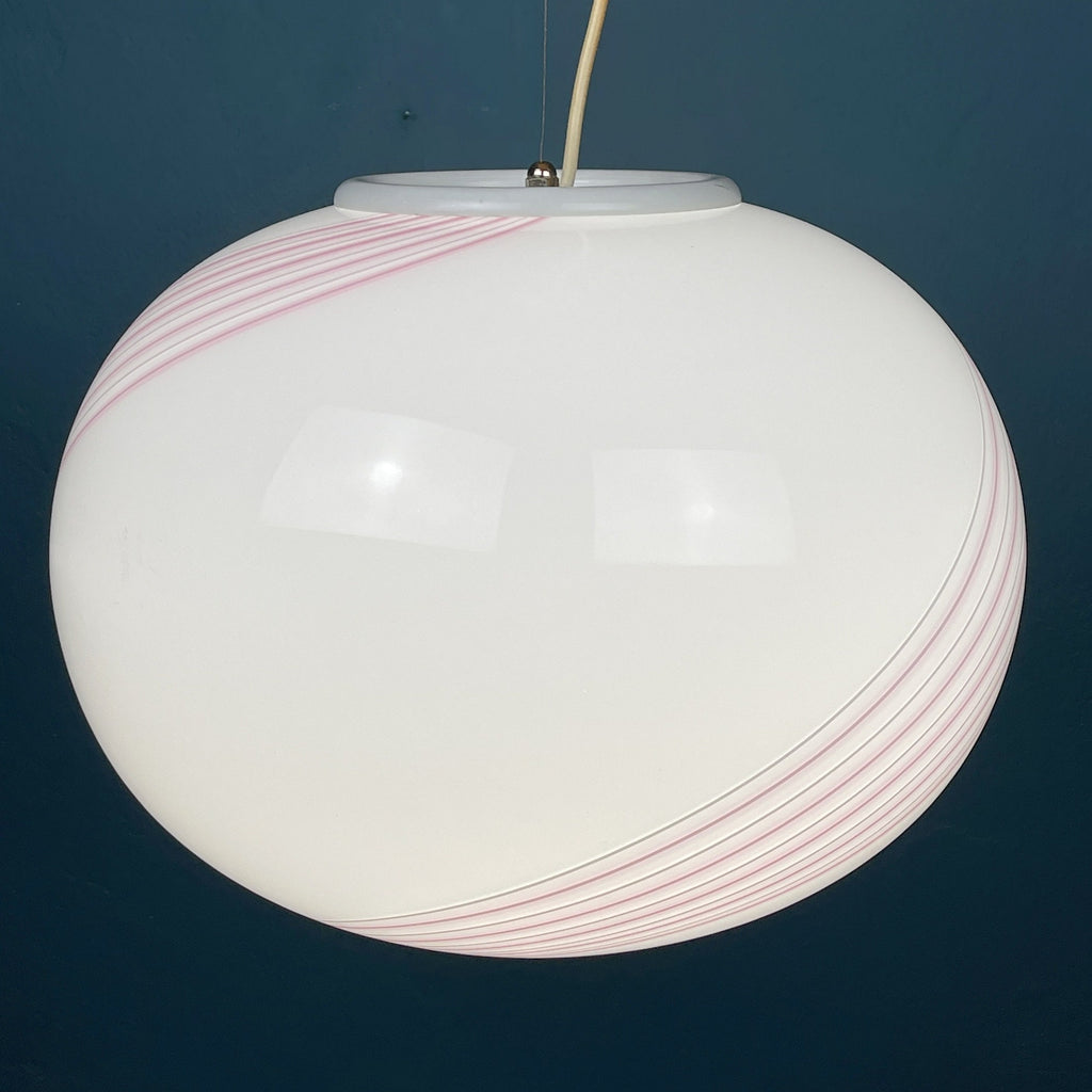 Classic swirl murano pendant lamp Vetri Murano Italy 1970s Italian mid-century modern lighting
