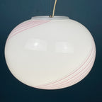 Classic swirl murano pendant lamp Vetri Murano Italy 1970s Italian mid-century modern lighting