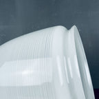 Mid-century white glass ceiling lamp Italy 1970s Retro home decor