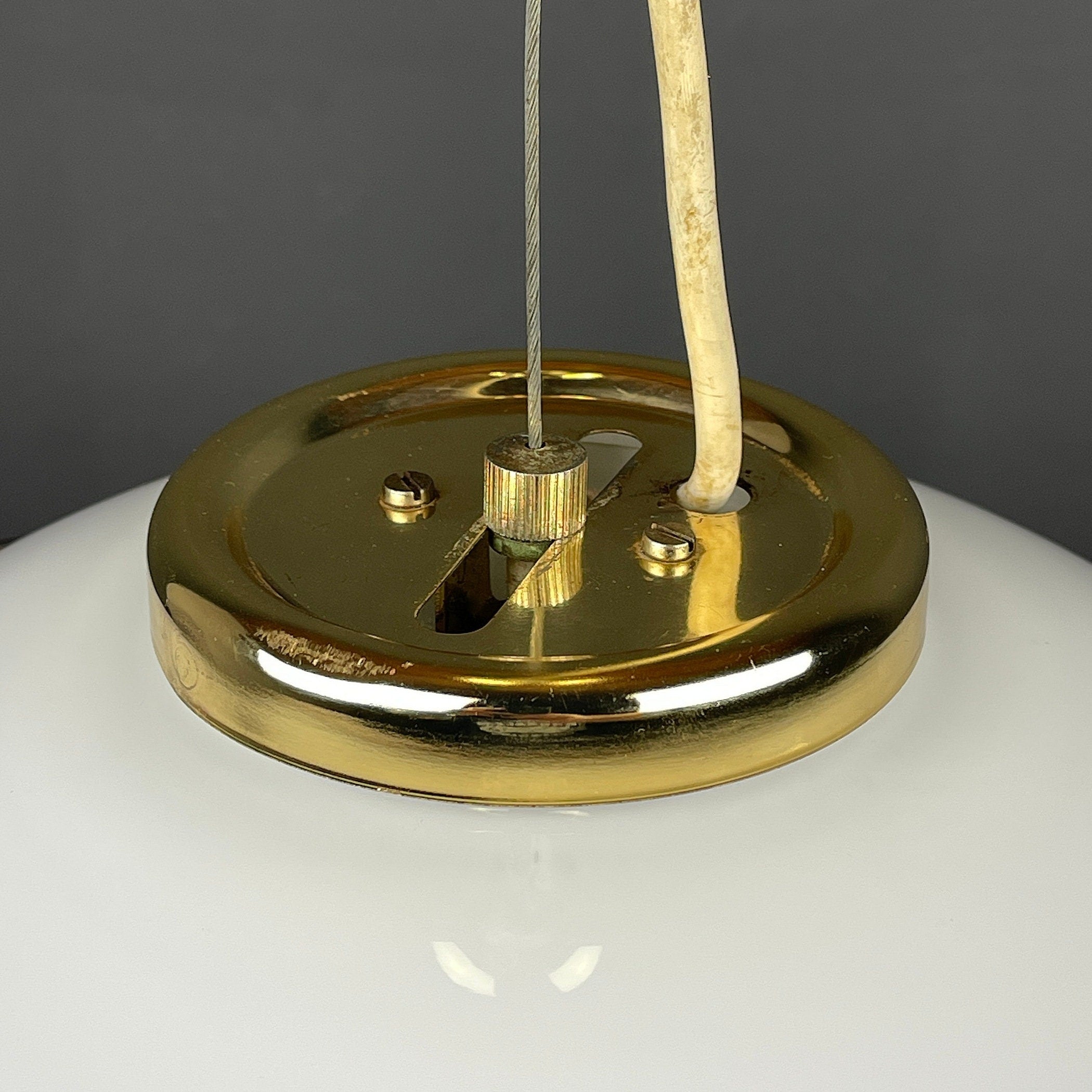 Vintage large murano glass pendant lamp Italy 1970s Mid-century lighting Retro home decor