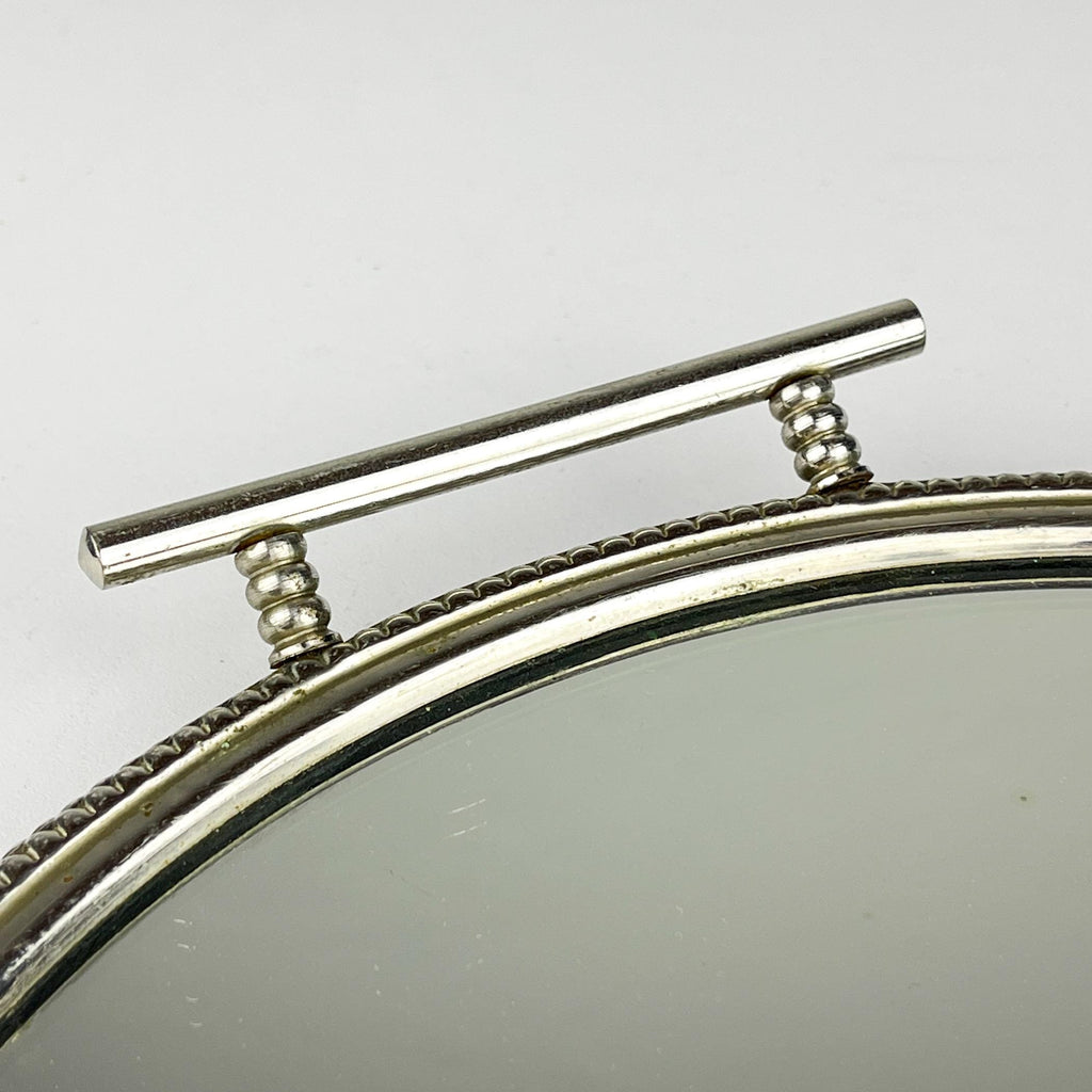 Vintage metal tray with mirror, Italy 1970s