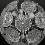 Vintage crystal chandelier Sputnik Dandelion Italy 1960s mid-century modern italian lighting