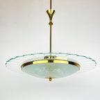 Vintage Fontana Arte Disk Chandelier by Pietro Chiesa, 1940s Italian Lighting