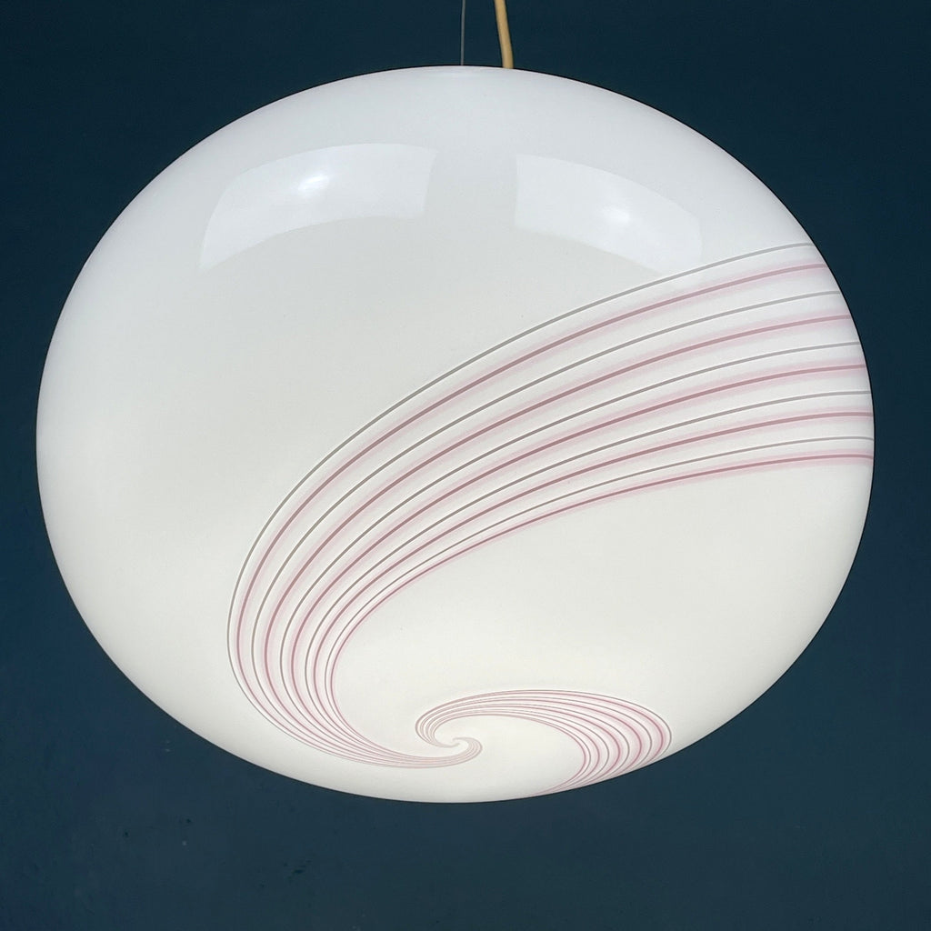 Classic swirl murano pendant lamp Vetri Murano Italy 1970s Italian mid-century modern lighting