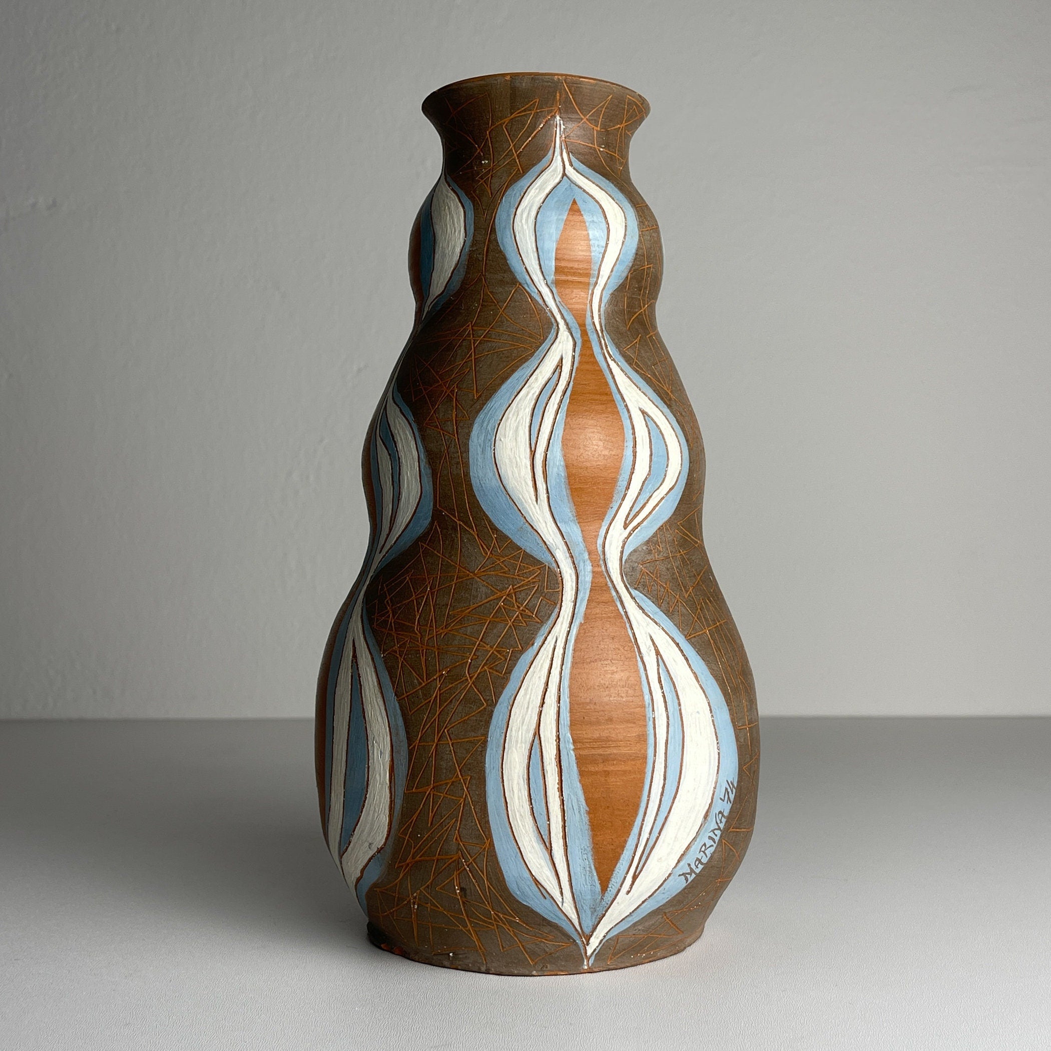 Vintage ceramic vase, Italy 1970s, Mid-century home decor