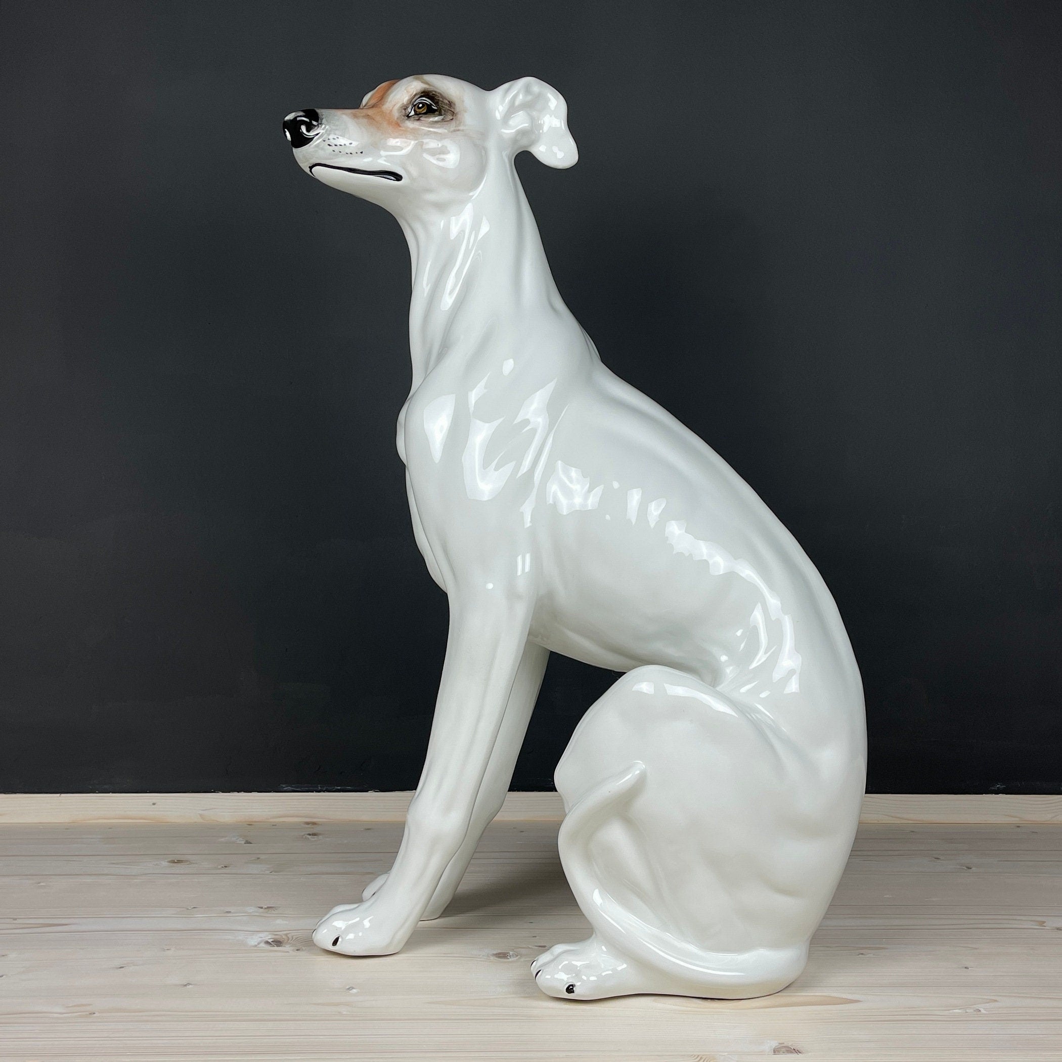 Large ceramic sculpture of Dog from Bassano, Italy 1980s, Vintage decor, Italian pottery