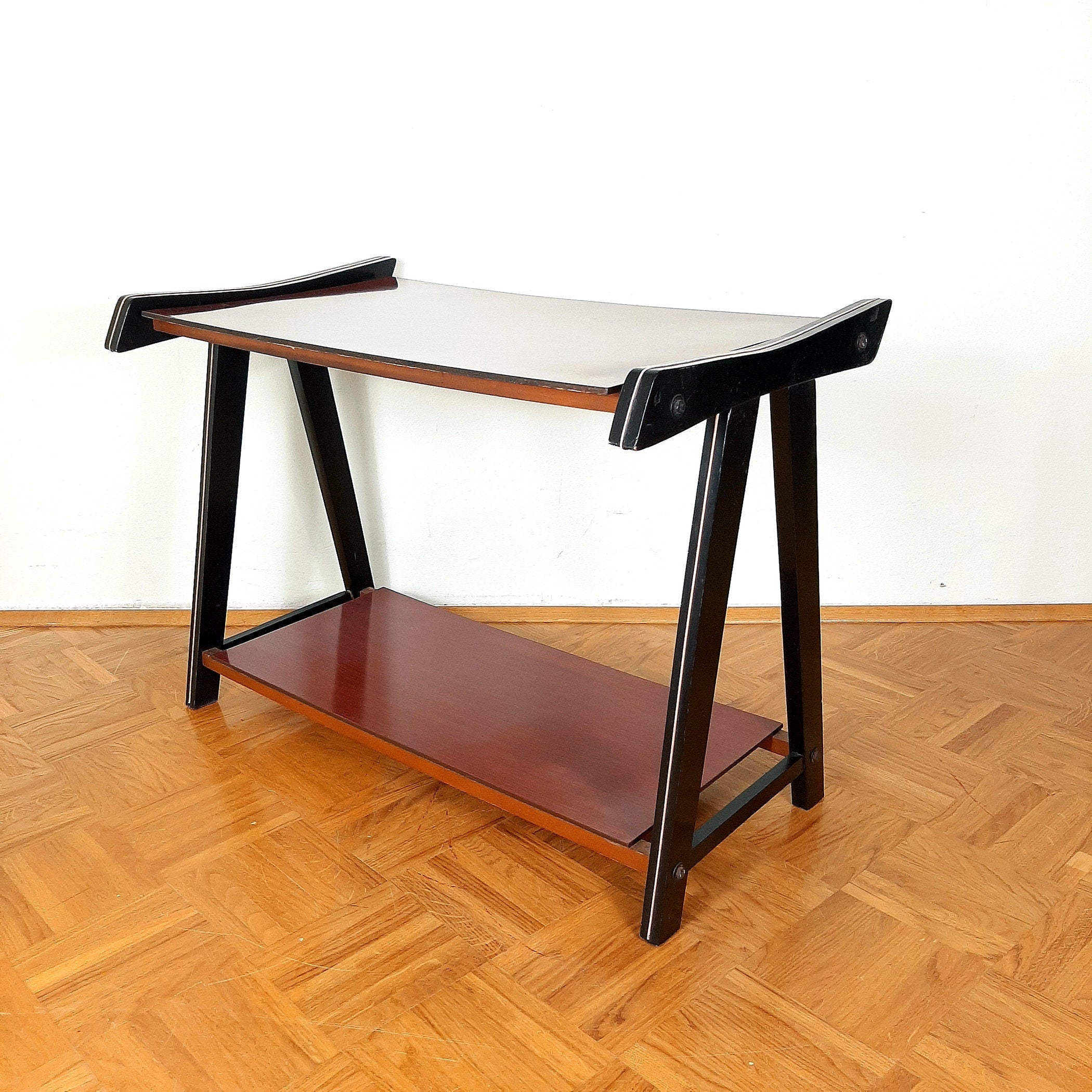 Mid-century TV or Radio Console Table, Yugoslavia 1970s, Retro furniture