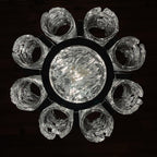Vintage Ice Murano chandelier by AV Mazzega, Italy 1970s, Mid-century Italian lighting