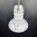 White murano pendant lamp by Carlo Nason for Mazzega, Italy 1960s