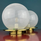 Vintage Murano Glass Table Lamps: F.Fabbian Italian Modern Sphere Set
