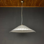 Vintage swirl Murano glass pendant lamp Italy 1970s White Mid-century Lighting Vintage chandelier