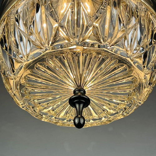 Mid-century glass pendant lamp Italy 1960s Vintage Italian lighting Space Age