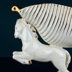 Antique ceramic vase Horses by Egisto Fantechi Maioliche Ceramic, Sesto Fiorentino, Italy, 1940s