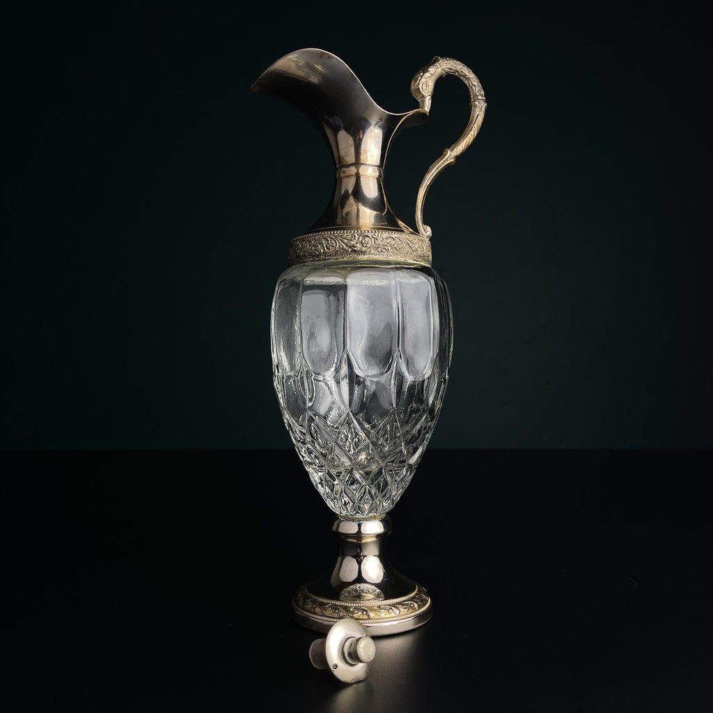 Vintage silver plated decanter Distillerie Buton Bologna, Italy, 1950s